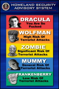 Homeland Security Advisory System Color Chart