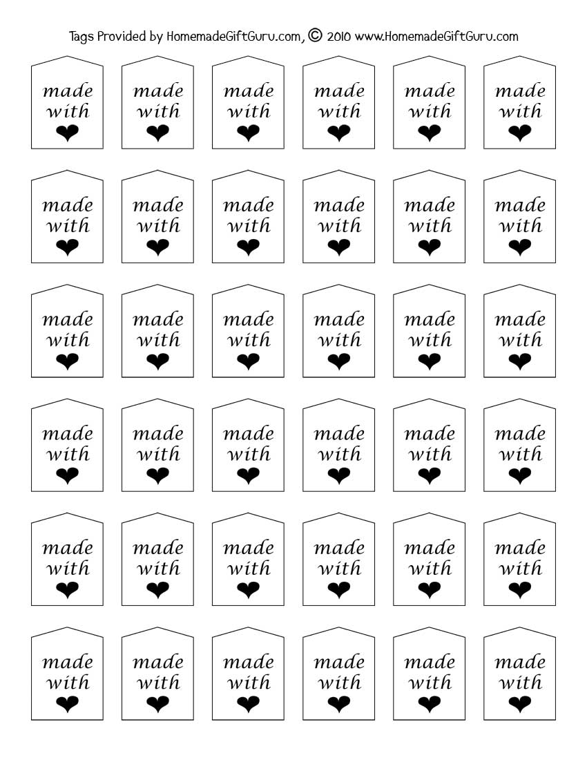 Homemade Gift Tags Templates