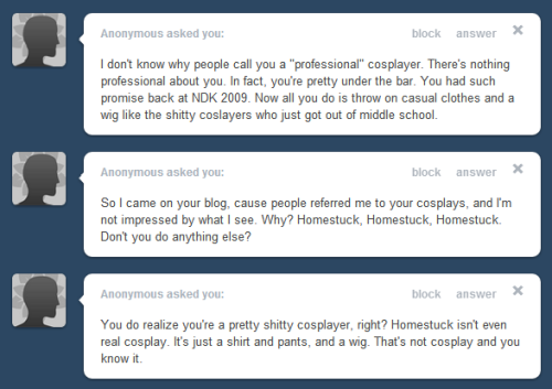 Homestuck Cosplayers Threatened
