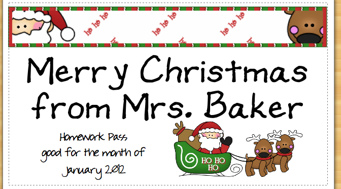 Homework Pass Template Pdf