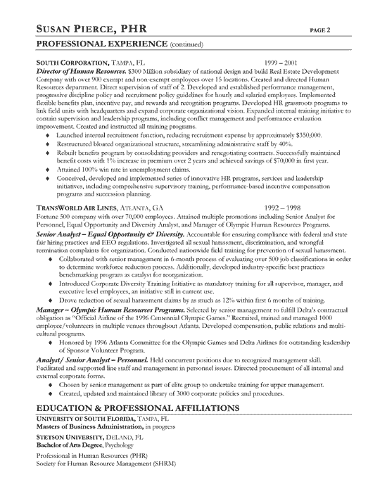 Hr Resumes For Freshers