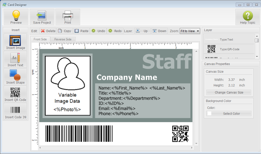 Id Card Size