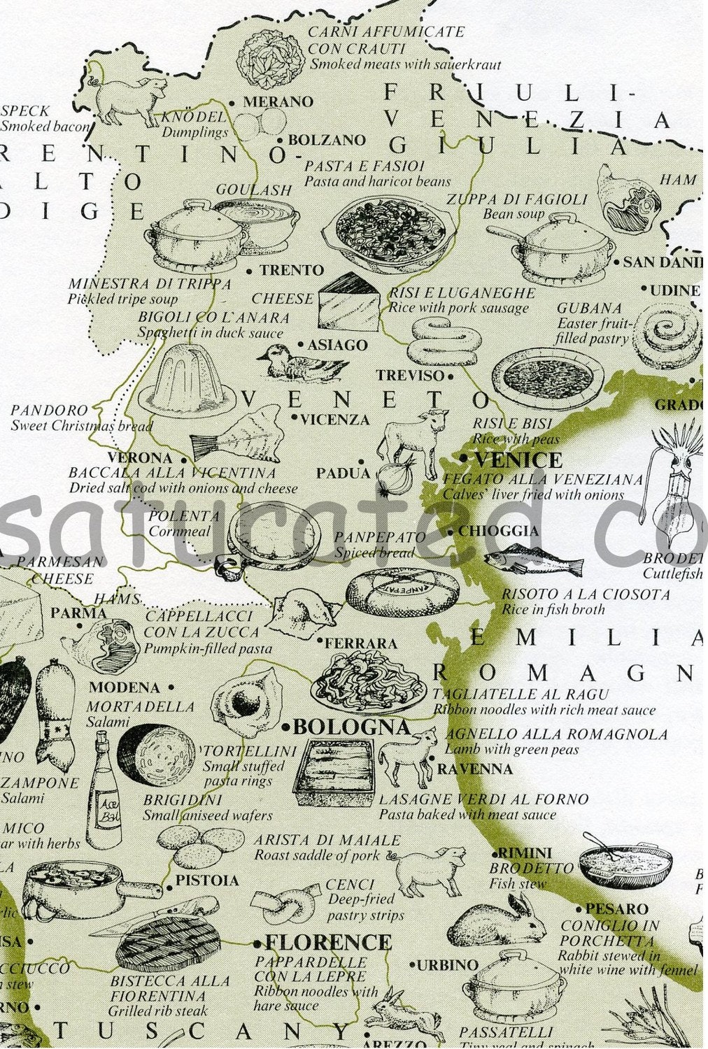 Italy Map Venice Florence