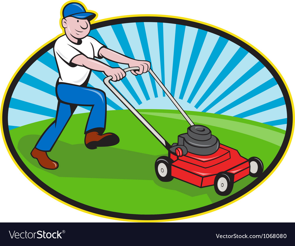 Lawn Mowing Cartoon