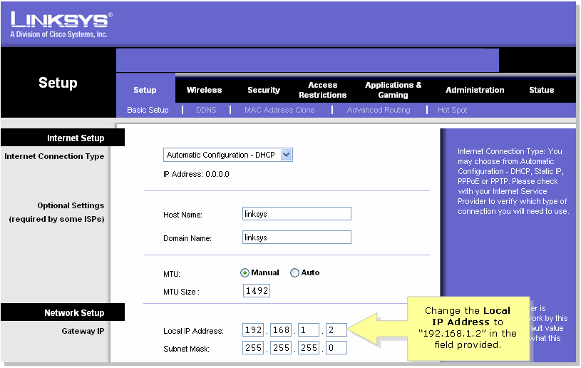 Linksys Router Setup Wrt54g Ip Address