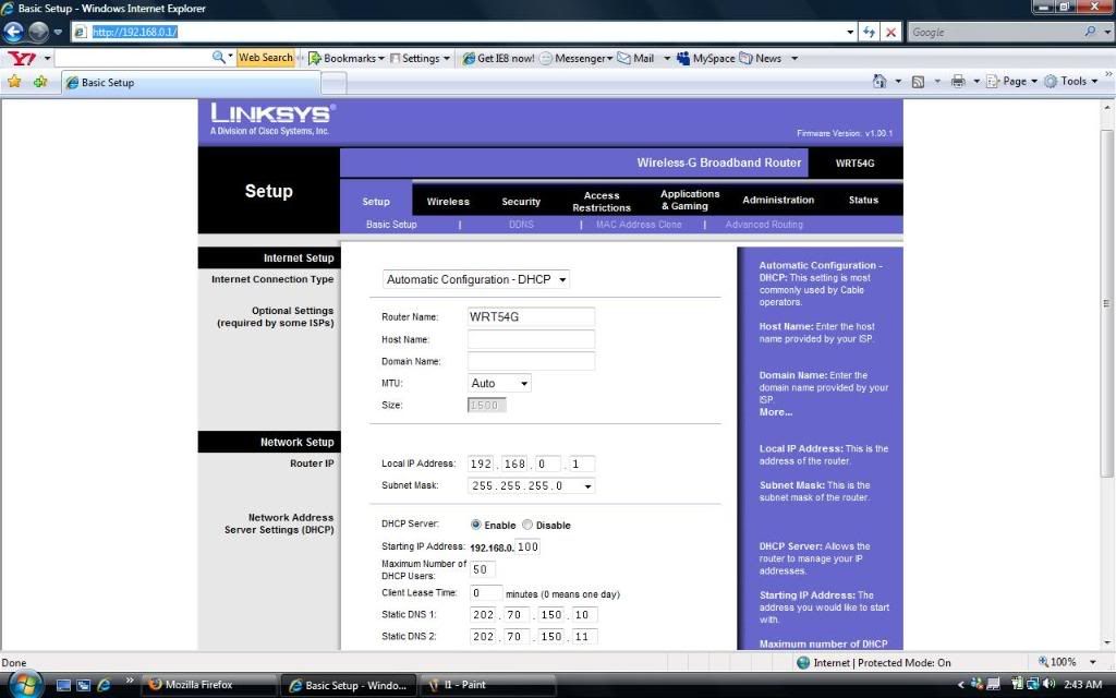 Linksys Router Setup Wrt54g Ip Address