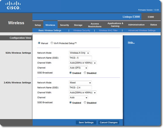 Linksys Wireless Router Configuration Utility