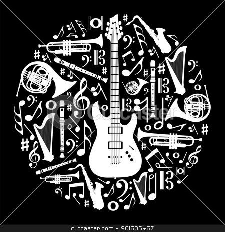 Musical Instruments Clipart Black And White