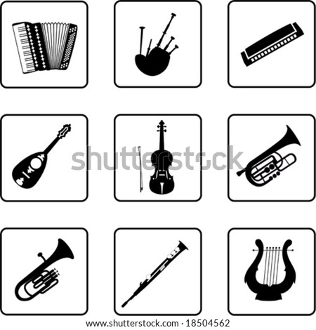 Musical Instruments Clipart Black And White