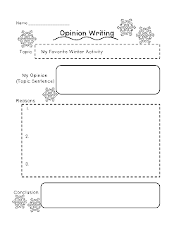 Opinion Writing Graphic Organizer Elementary