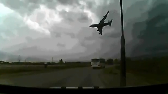 Plane Crash Moscow Dashcam