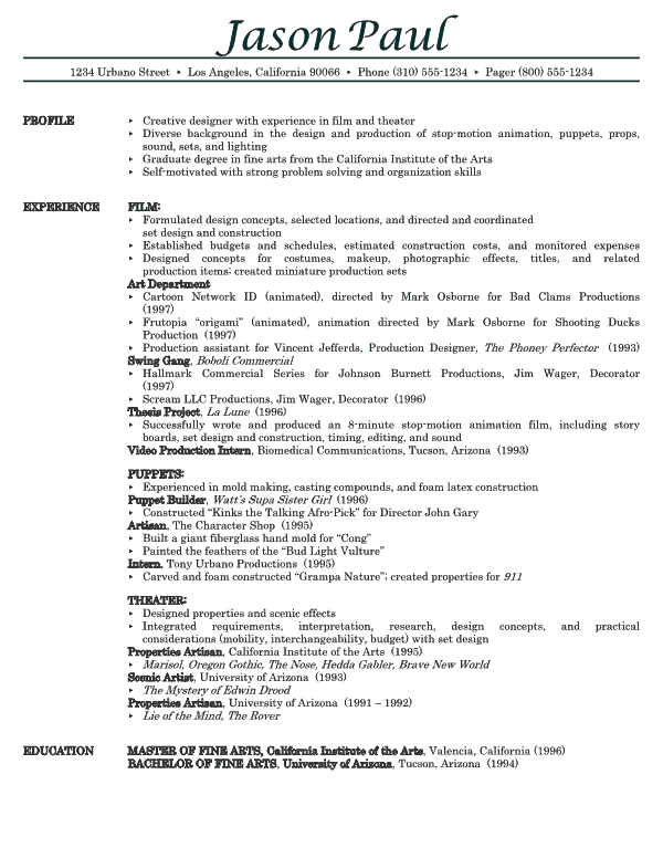 Professional Resumes Samples