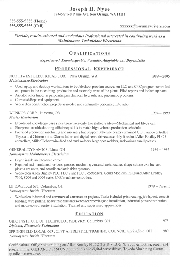 Professional Resumes Samples