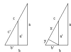 Pythagoras Theorem Proof Using Similar Triangles