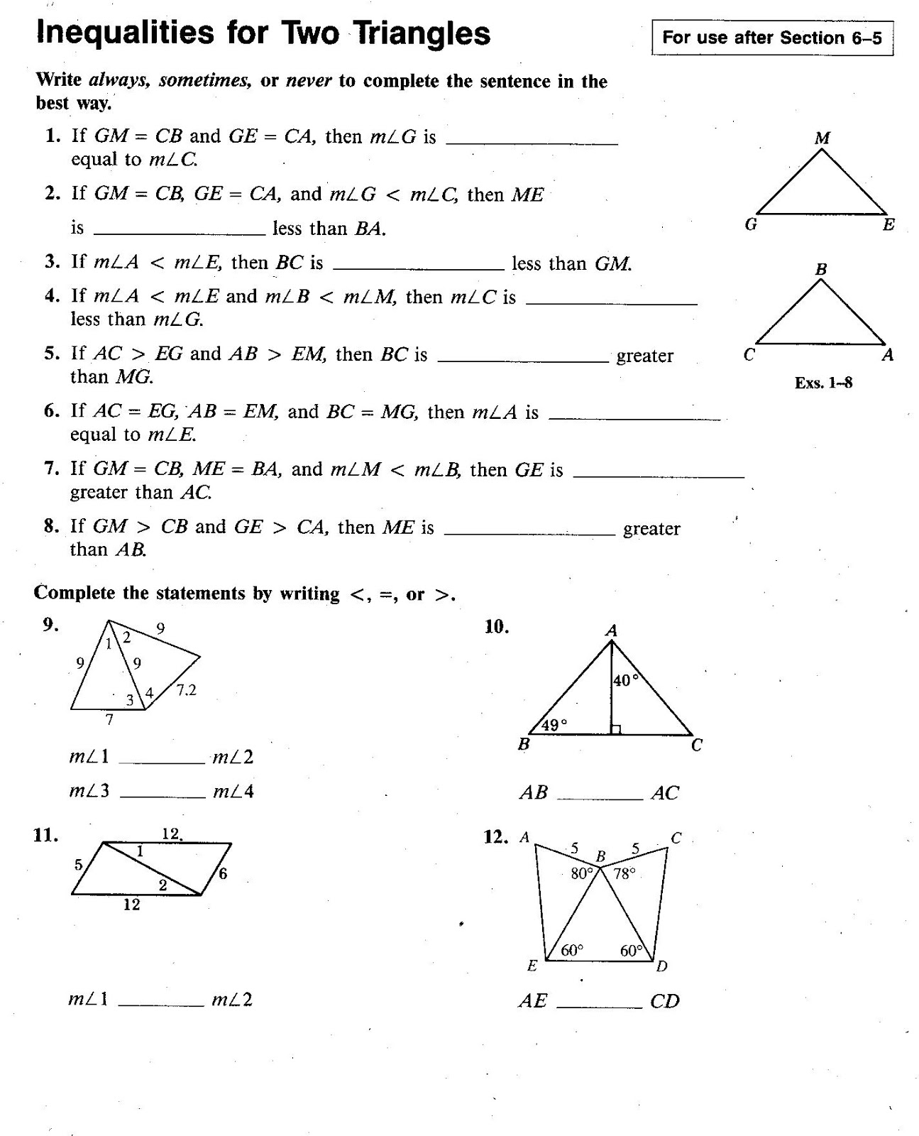 Pythagorean Theorem Proof Worksheet