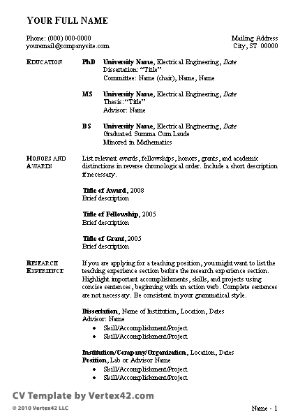Resumes Formats Download