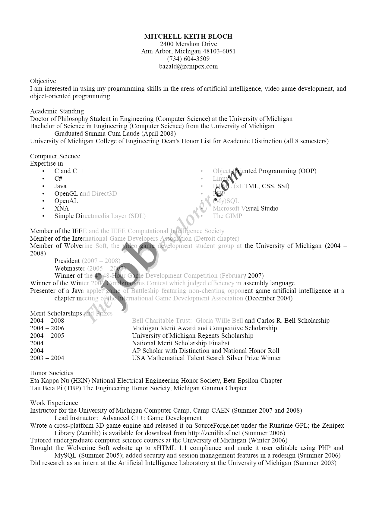 Resumes Samples