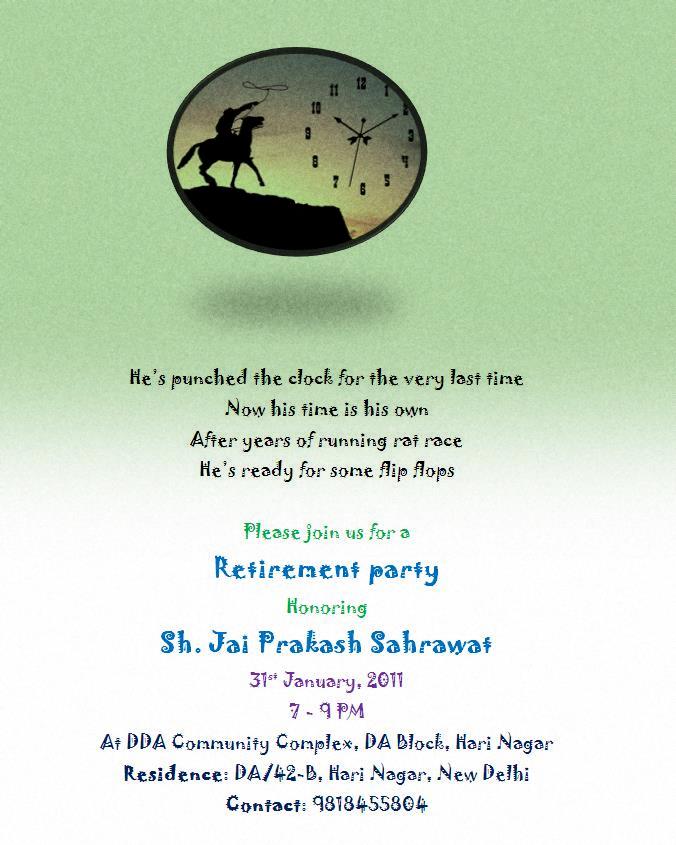 Retirement Party Invitations Wording