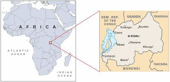 Rwanda Map Africa
