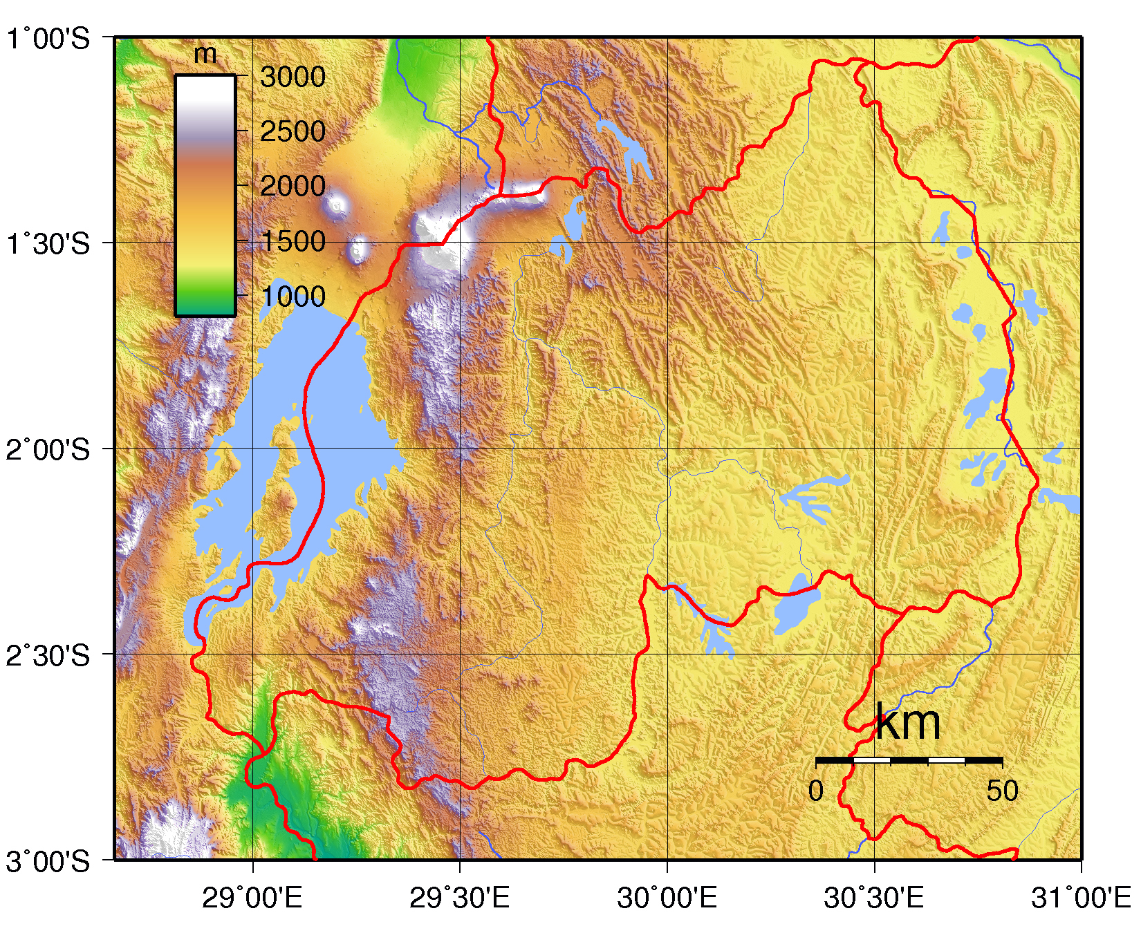 Rwanda Map Africa