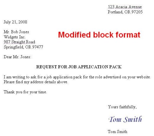 Sample Business Letter Format Example