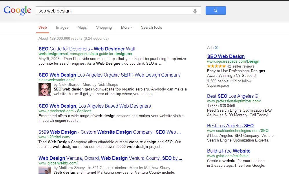 Search Results Web Design