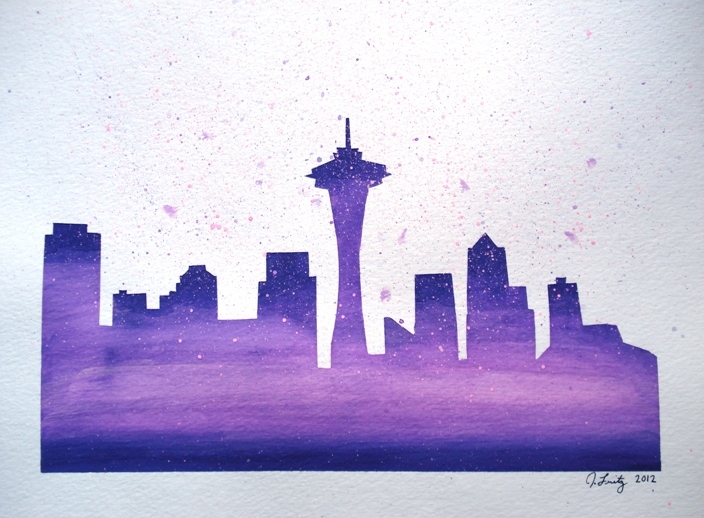 Seattle Skyline Outline