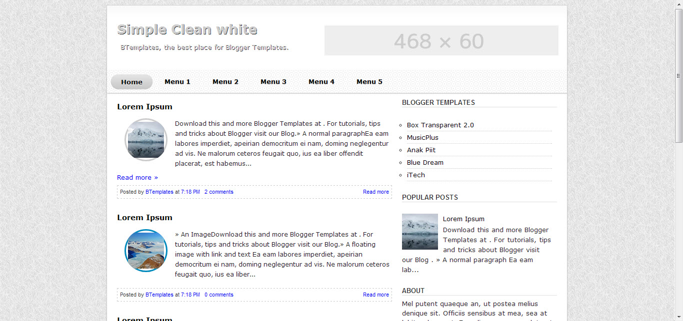 Simple Blogspot Templates Html