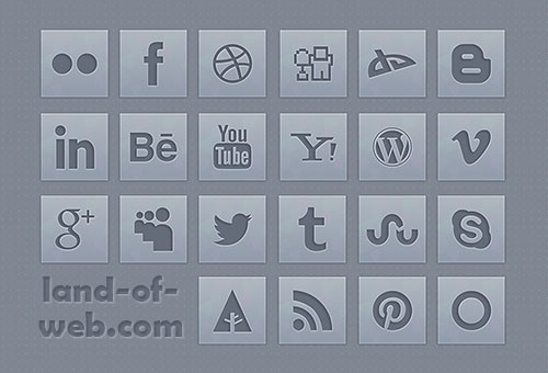 Social Media Buttons Grey