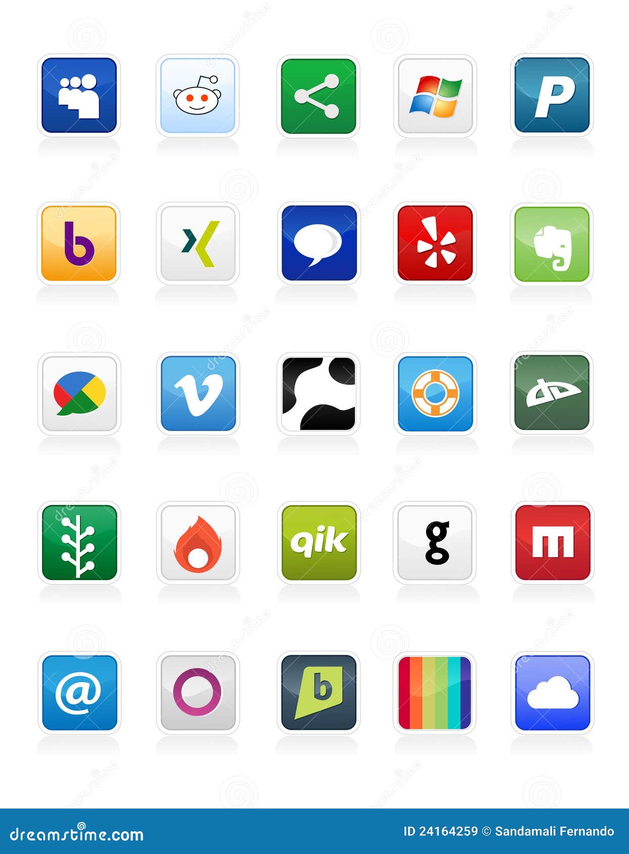 Social Media Icons White Background