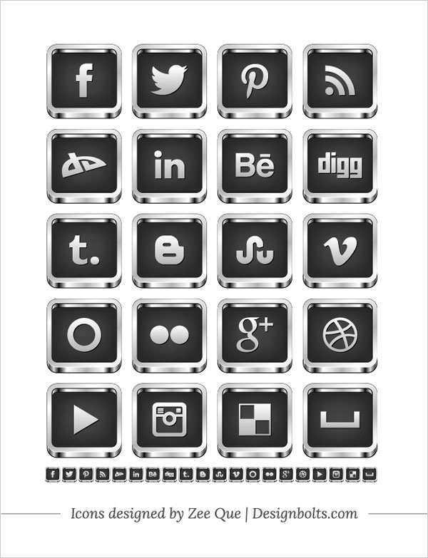 Social Media Icons White Background