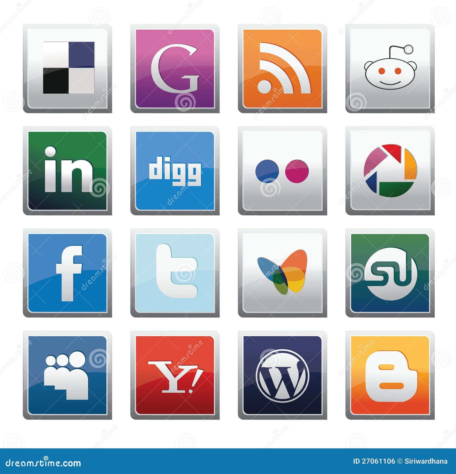 Social Media Icons White Background