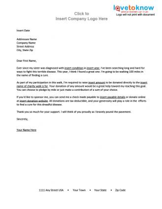 Sponsorship Letter Examples For Non Profit Organizations