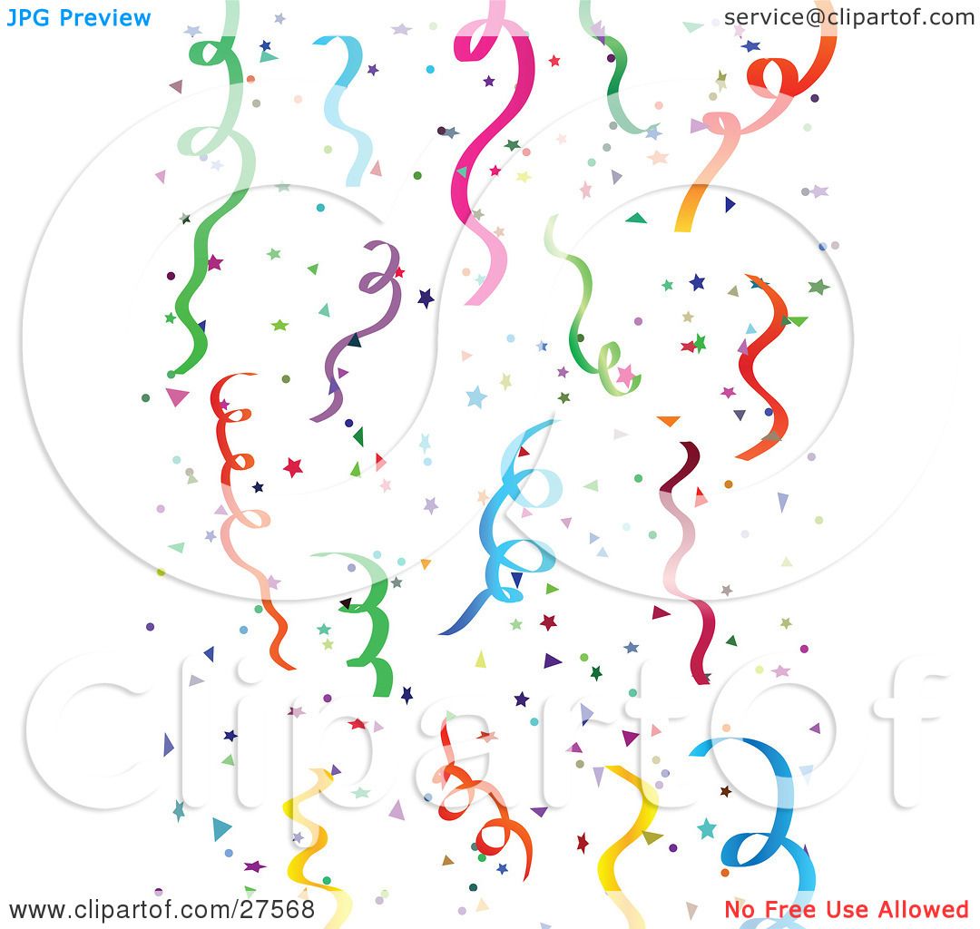 Streamers And Confetti Border