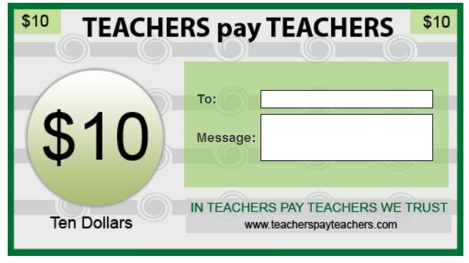 Teachers Pay Teachers Gift Card