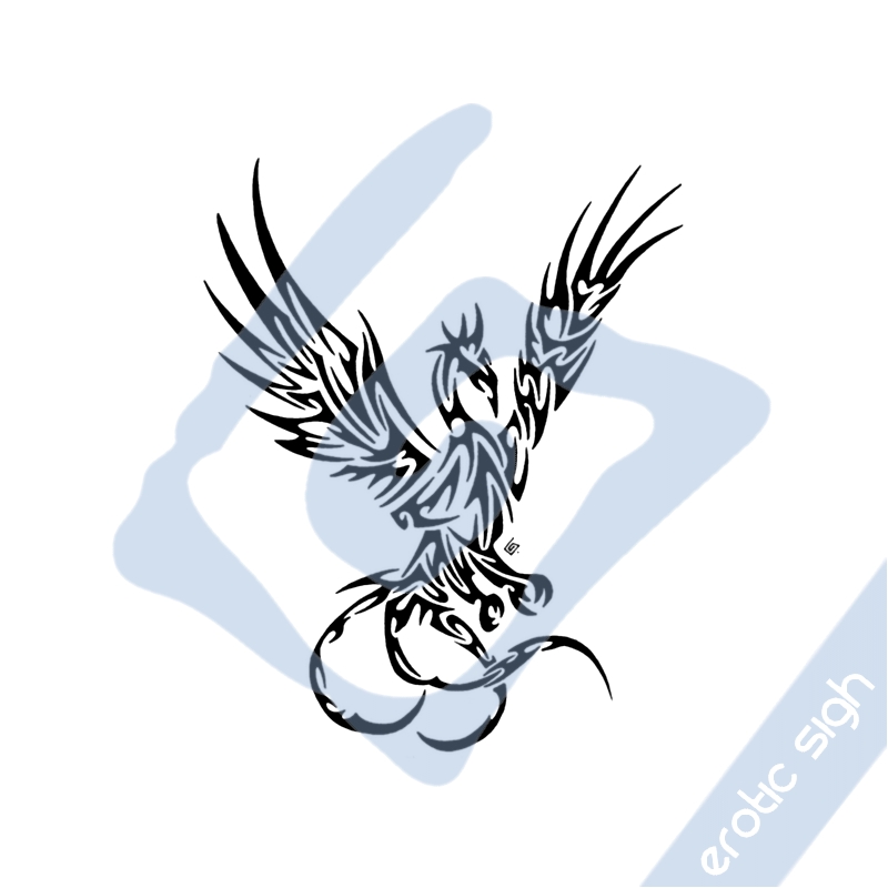 Tribal Phoenix Bird Tattoo