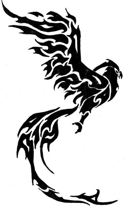 Tribal Phoenix Bird Tattoo