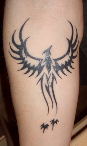 Tribal Phoenix Bird Tattoo