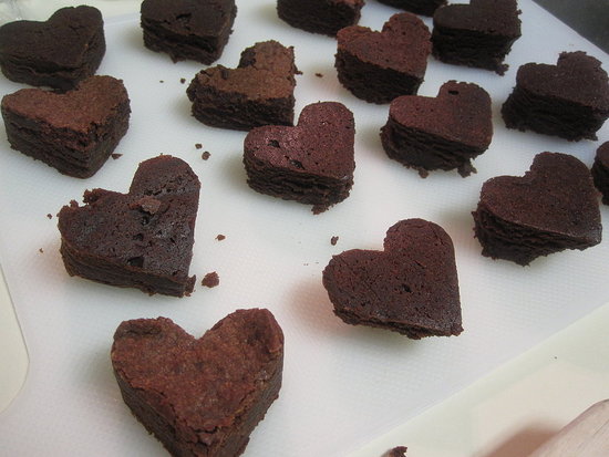Valentine Heart Shaped Brownies