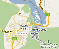 Victoria Falls Map Location