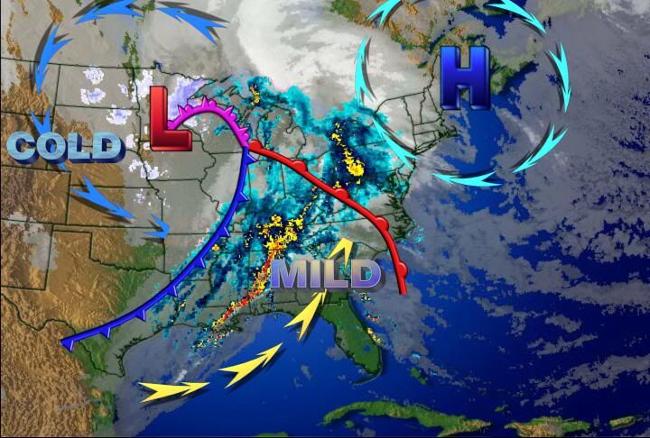 Weather Map With Fronts For Kids