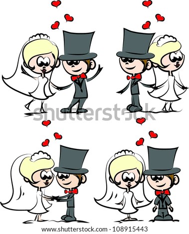 Wedding Bride And Groom Cartoon