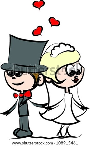 Wedding Bride And Groom Cartoon