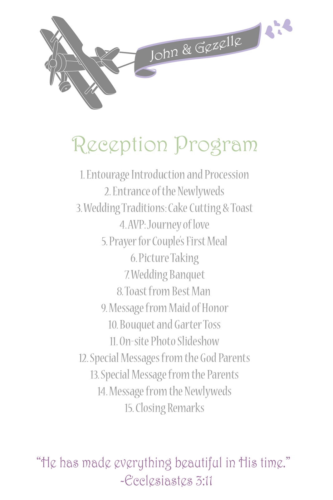 Wedding Ceremony Outline Template