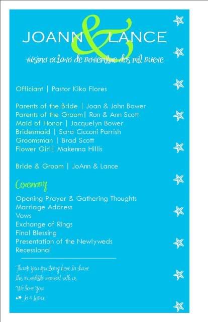 Wedding Ceremony Program Template