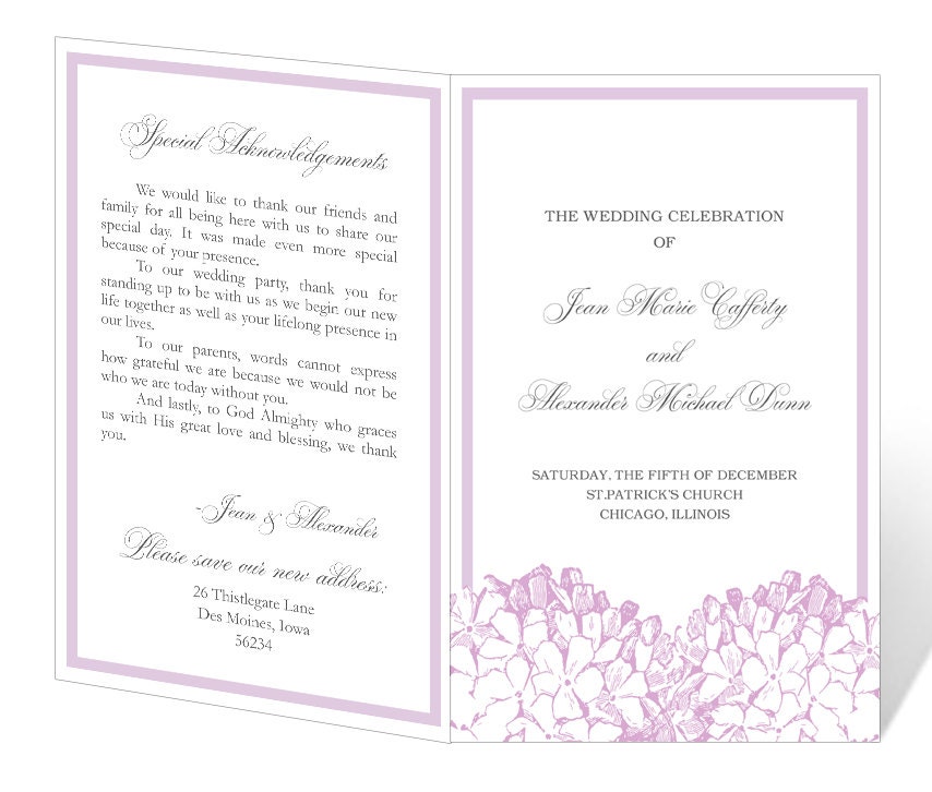 Wedding Ceremony Program Template Free Download