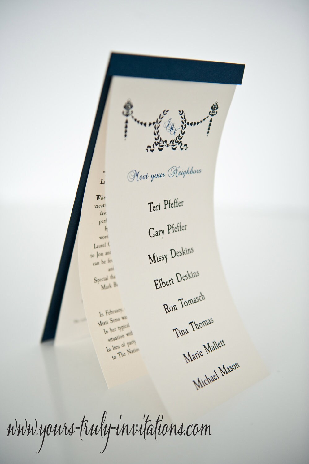 Wedding Reception Program