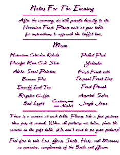 Wedding Reception Program