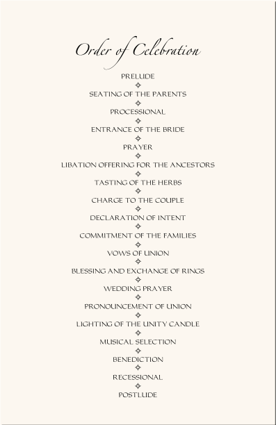Wedding Reception Program Templates