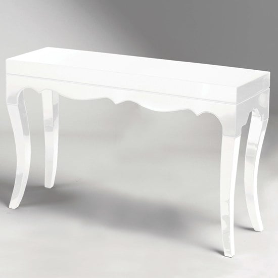 White Gloss Console Table With Drawers